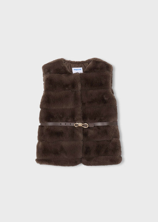 Girls' waistcoat with fur trim