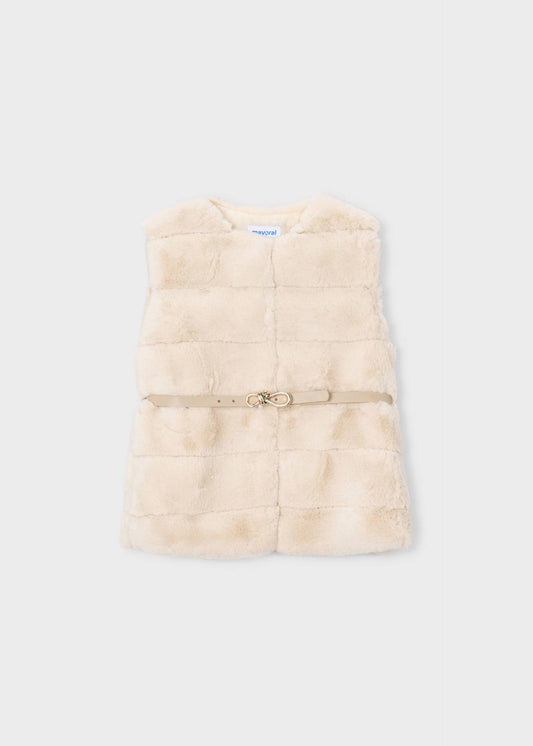 Girls' waistcoat with fur trim