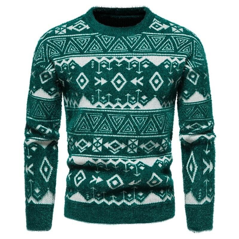 Herren Jacquard-Pullover, schmale Passform, Weihnachten