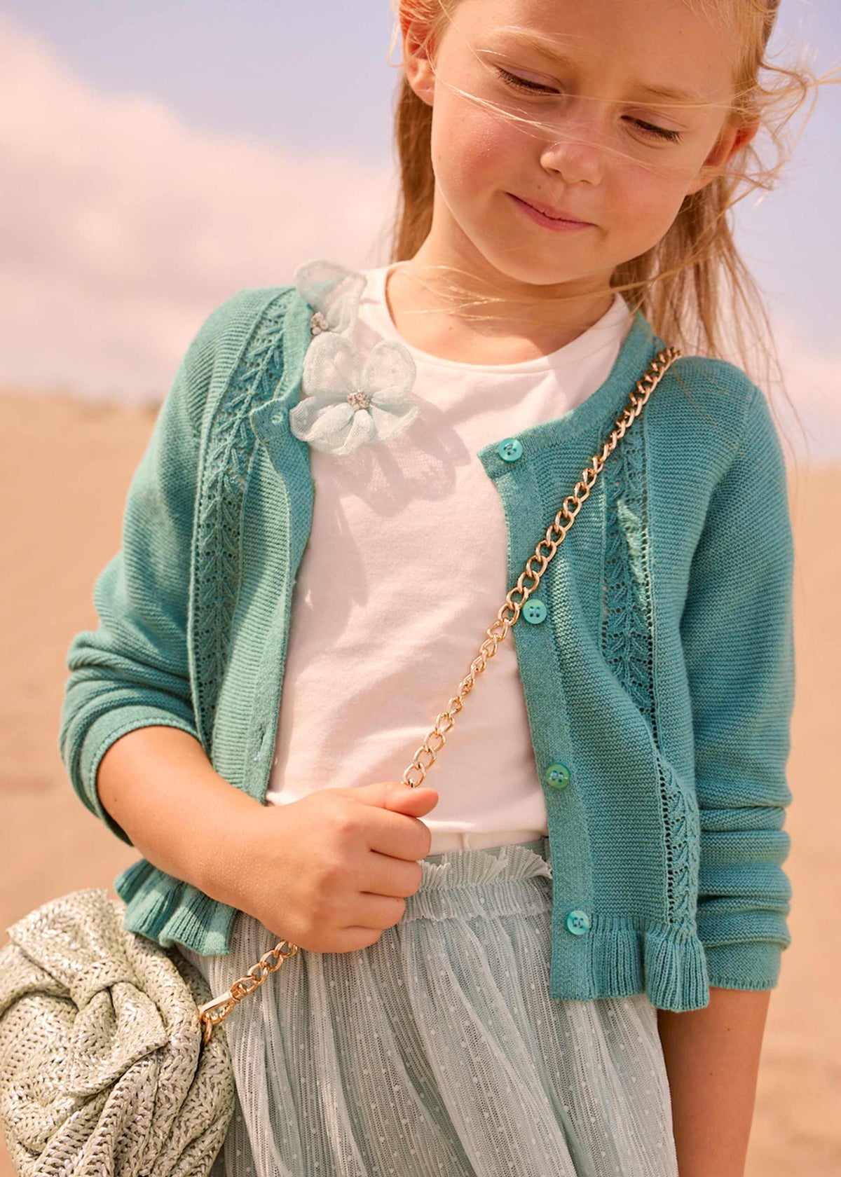 Knit cardigan girl