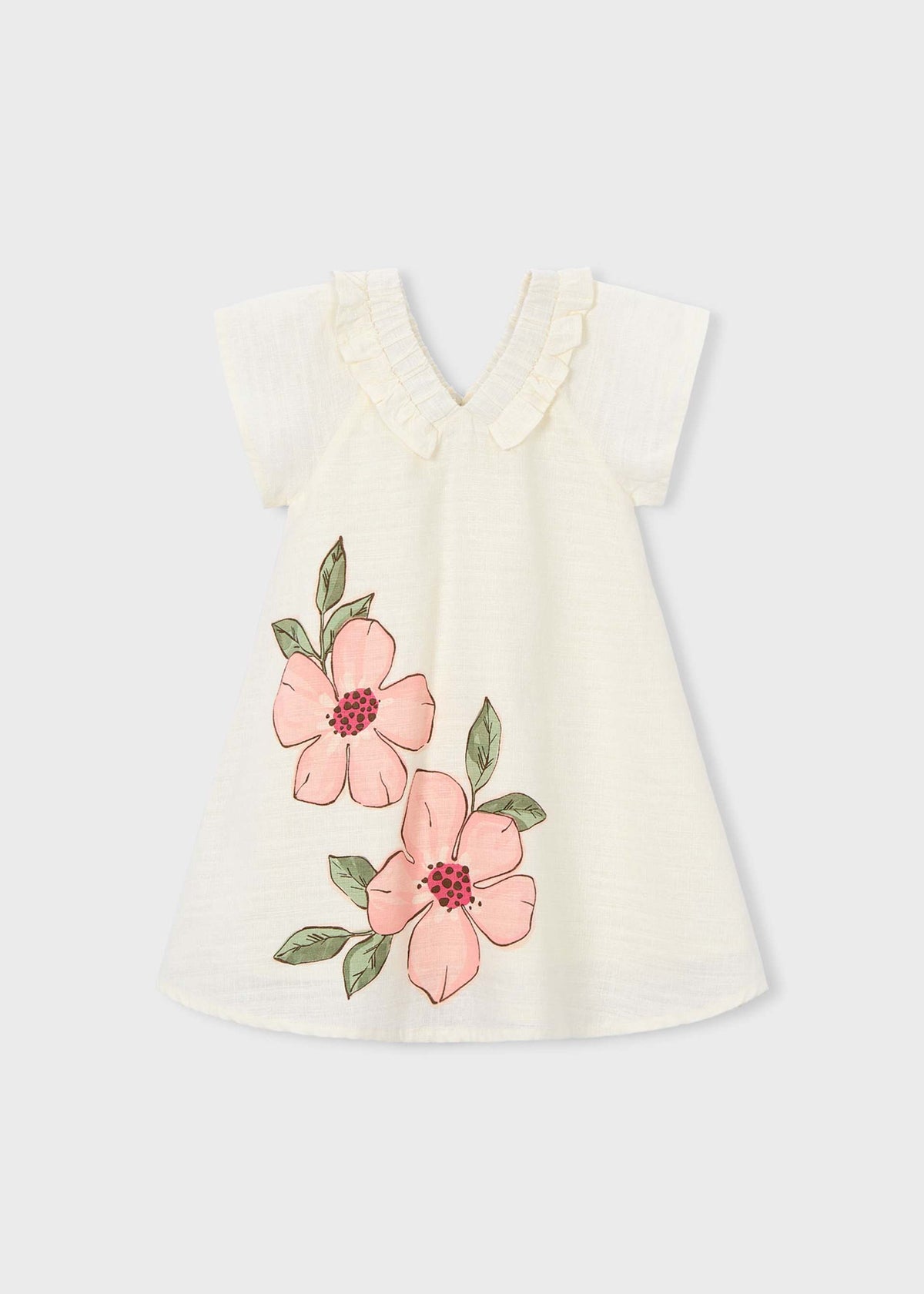 Linen floral dress for girls