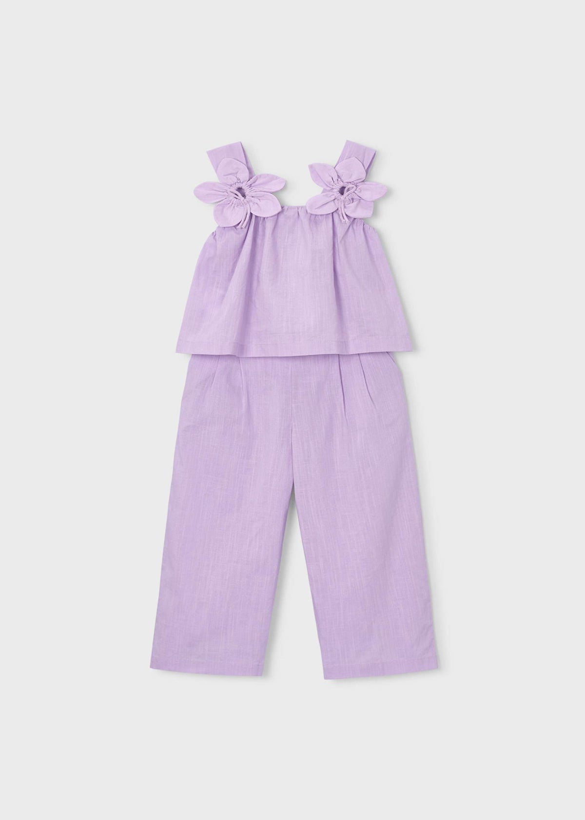 Long pants and floral blouse set for girls