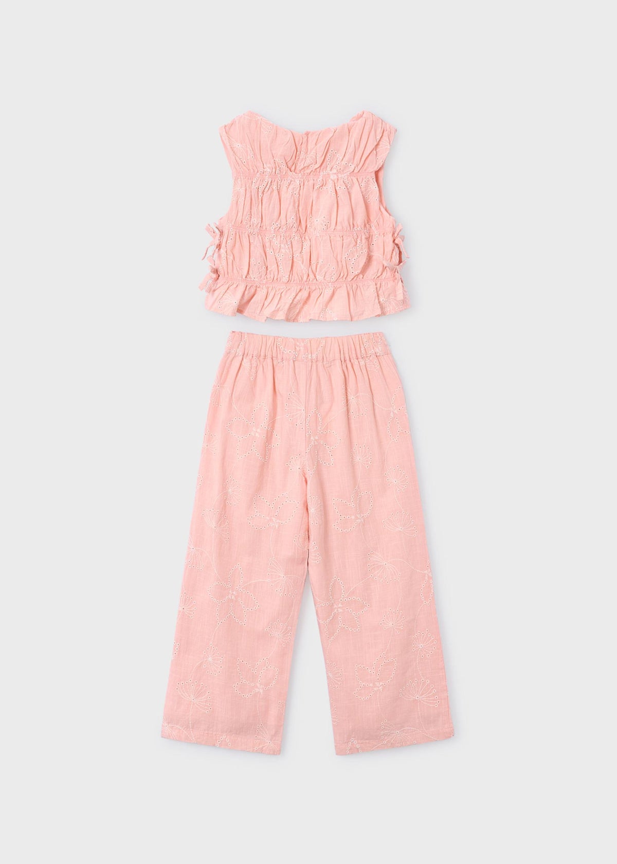 Long pants and gathered top set for girls
