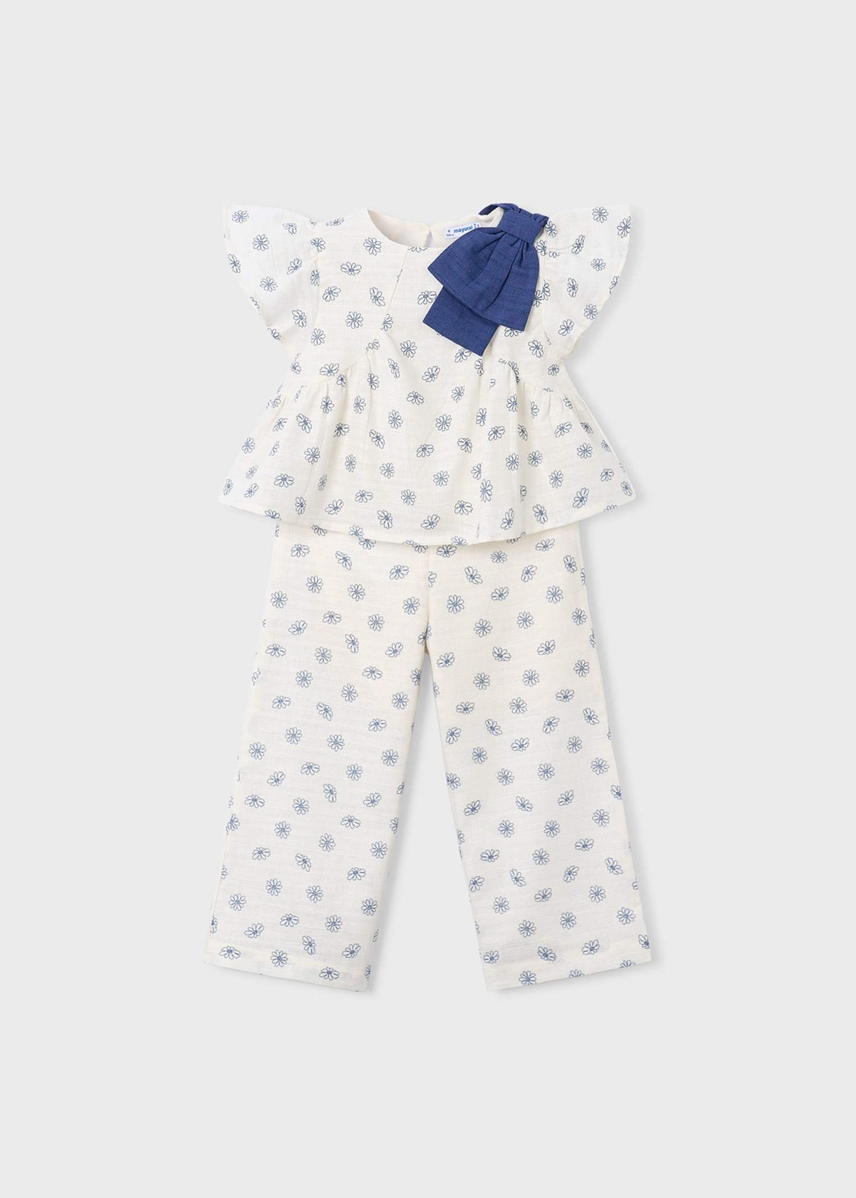 Long pants and printed top set for girls