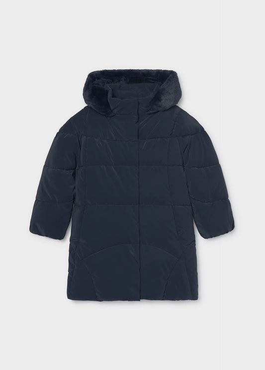 Long quilted coat for girls