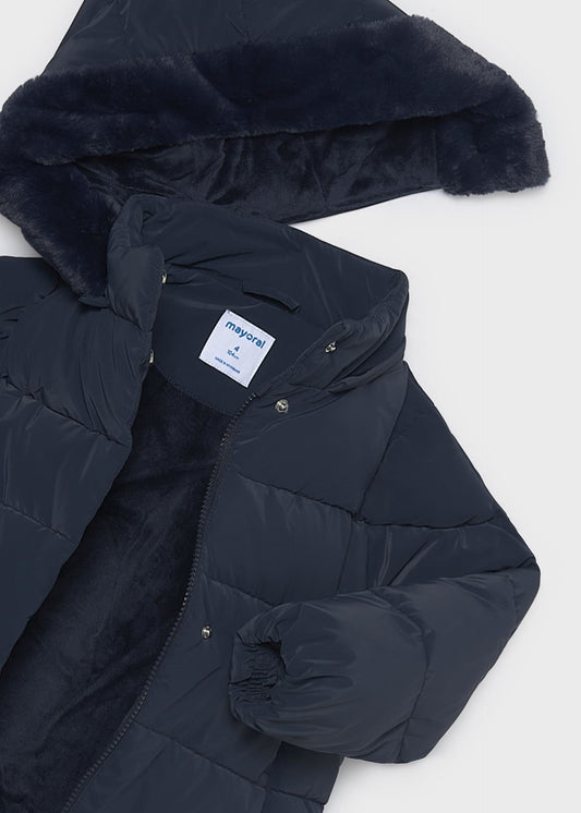 Long quilted coat for girls