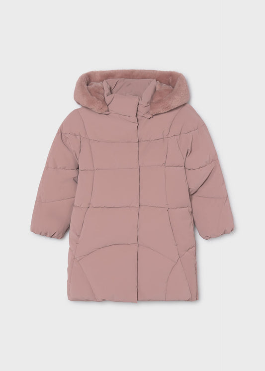 Long quilted coat for girls