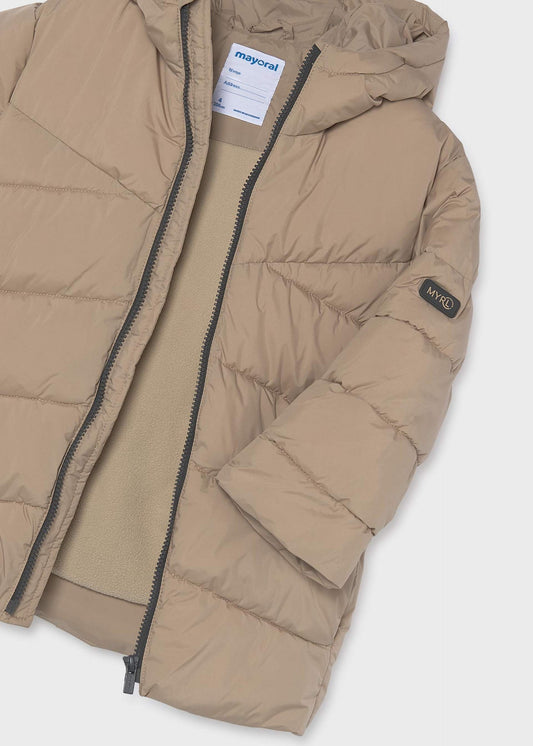 Long quilted jacket for boys