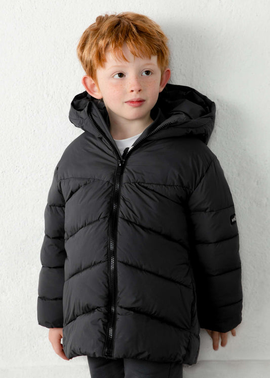 Long quilted jacket for boys