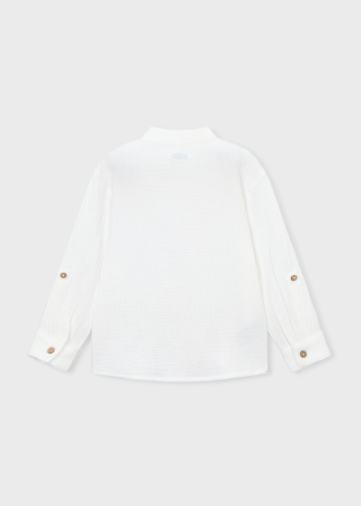 Long-sleeved bambula shirt with mandarin collar for boys