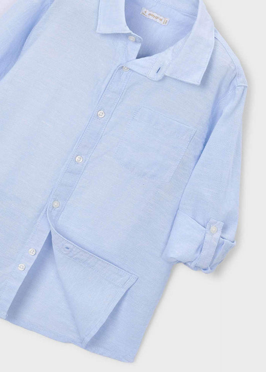 Long-sleeved linen shirt for children
