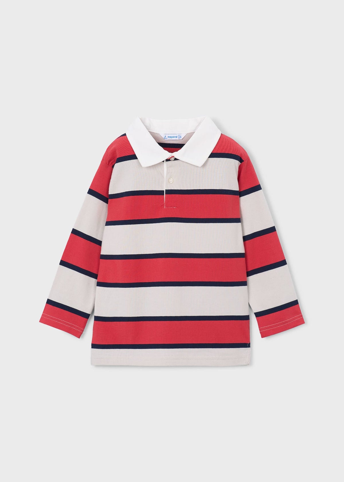 Long-sleeved striped polo shirt for boys