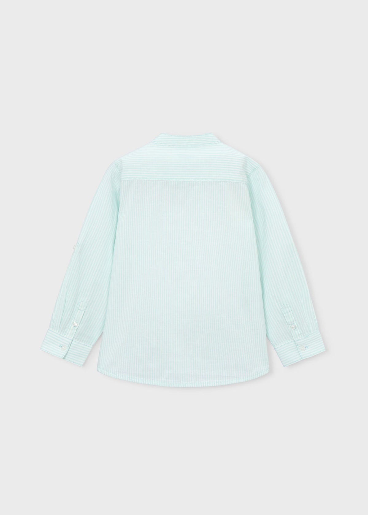 Long-sleeved striped shirt with mandarin collar for children