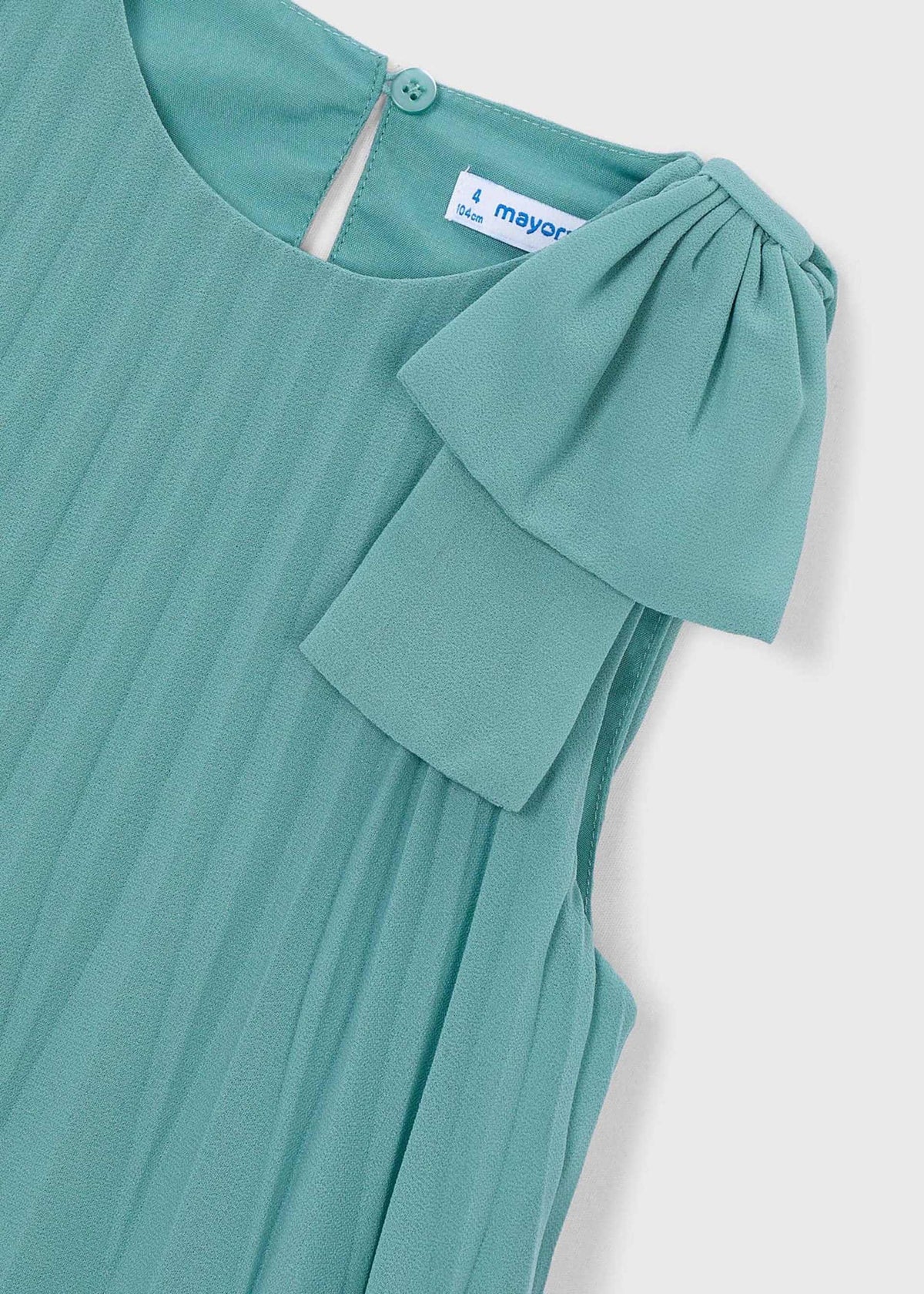 Pleated bow dress for girls