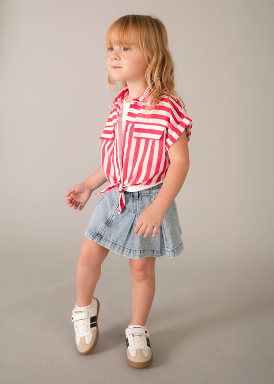 Print blouse girl with top
