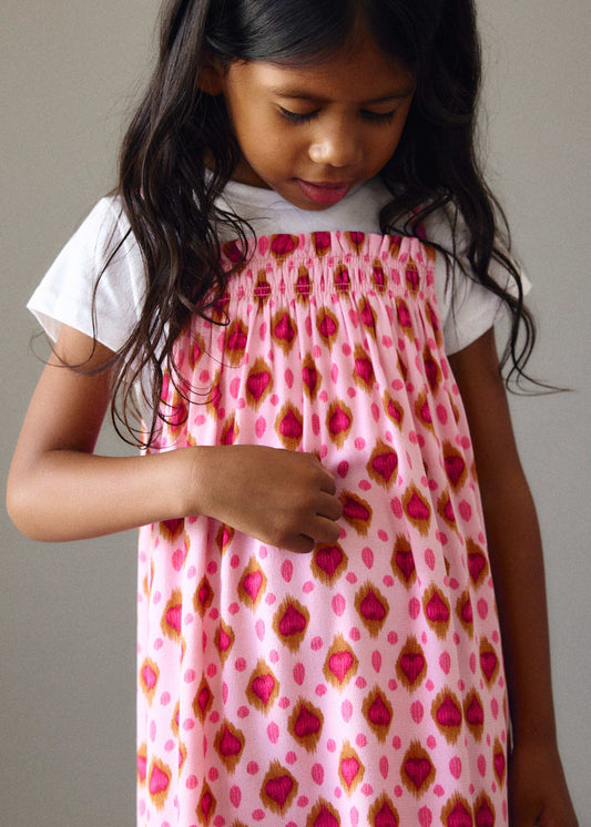 Print combination dress girl