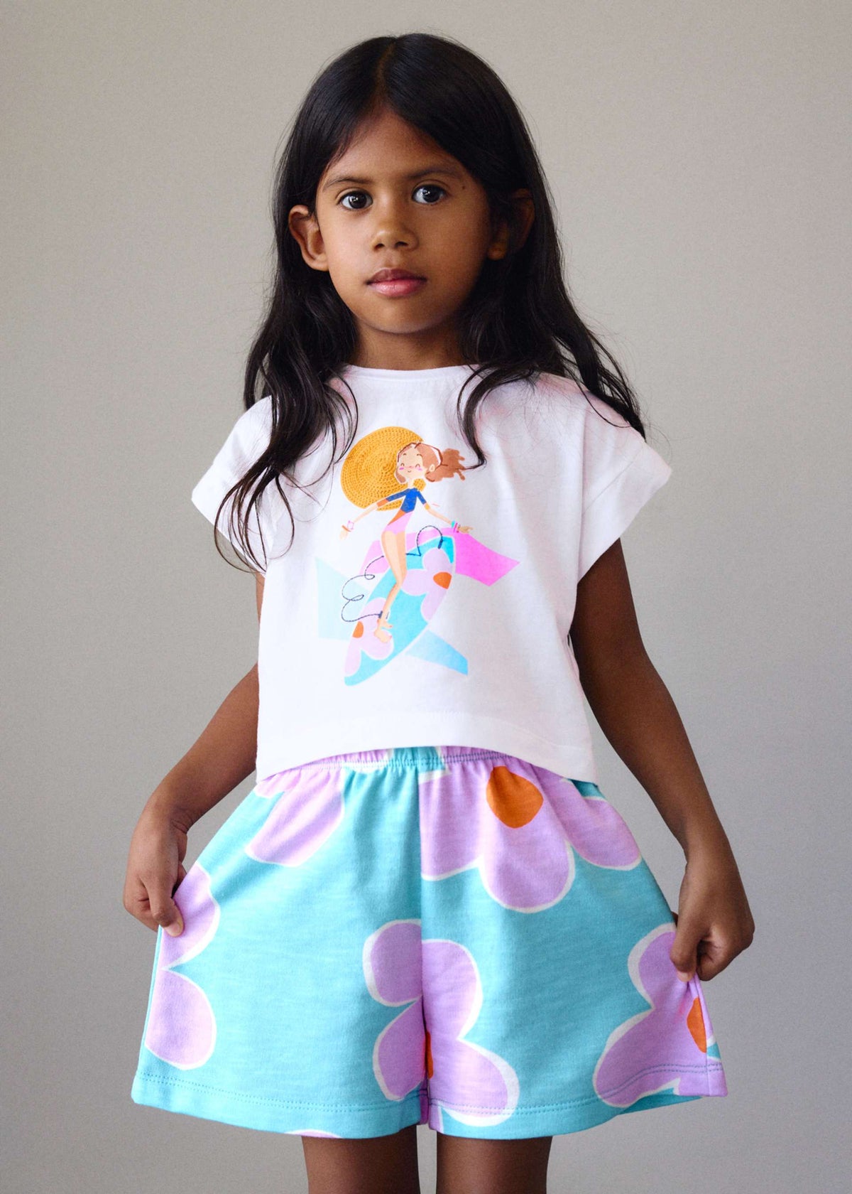Print short set girl
