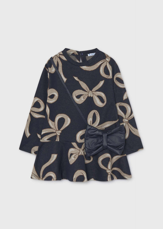 Bedrucktes Kleid mit Handtasche für Mädchen