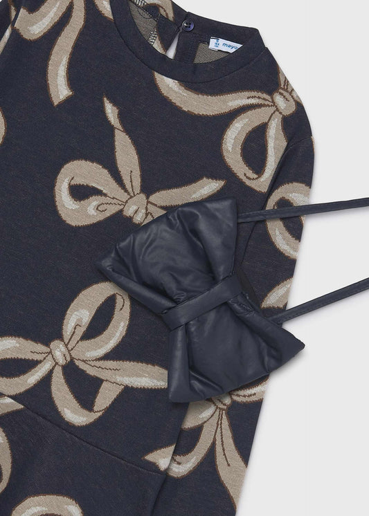 Bedrucktes Kleid mit Handtasche für Mädchen