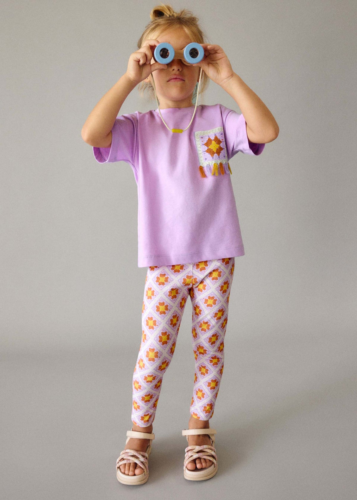 Printed leggings and T-shirt set for girls