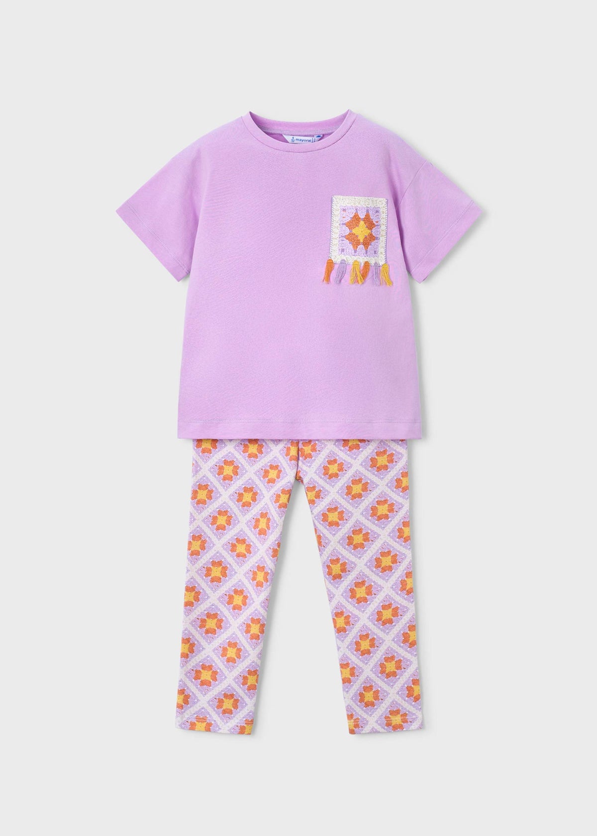 Printed leggings and T-shirt set for girls