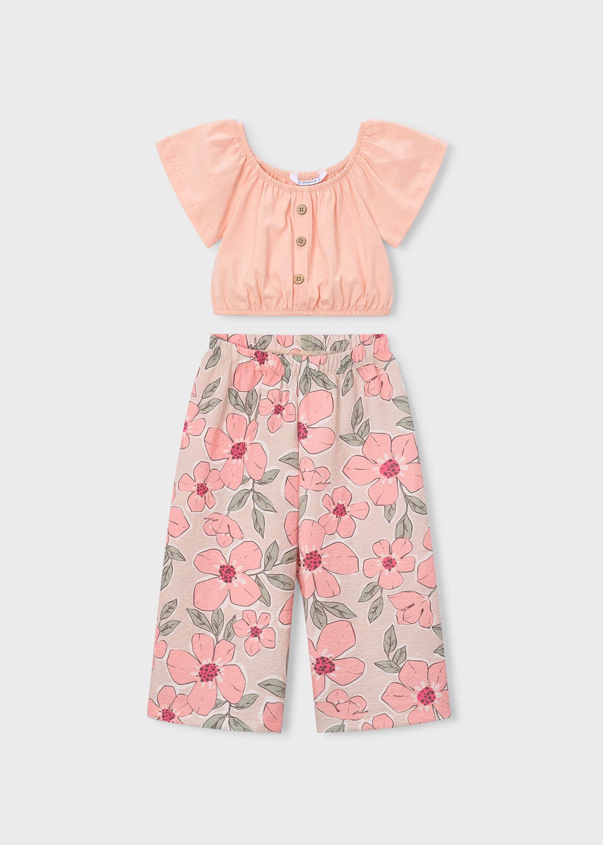 Set aus bedruckter langer Hose und Oberteil für Mädchen