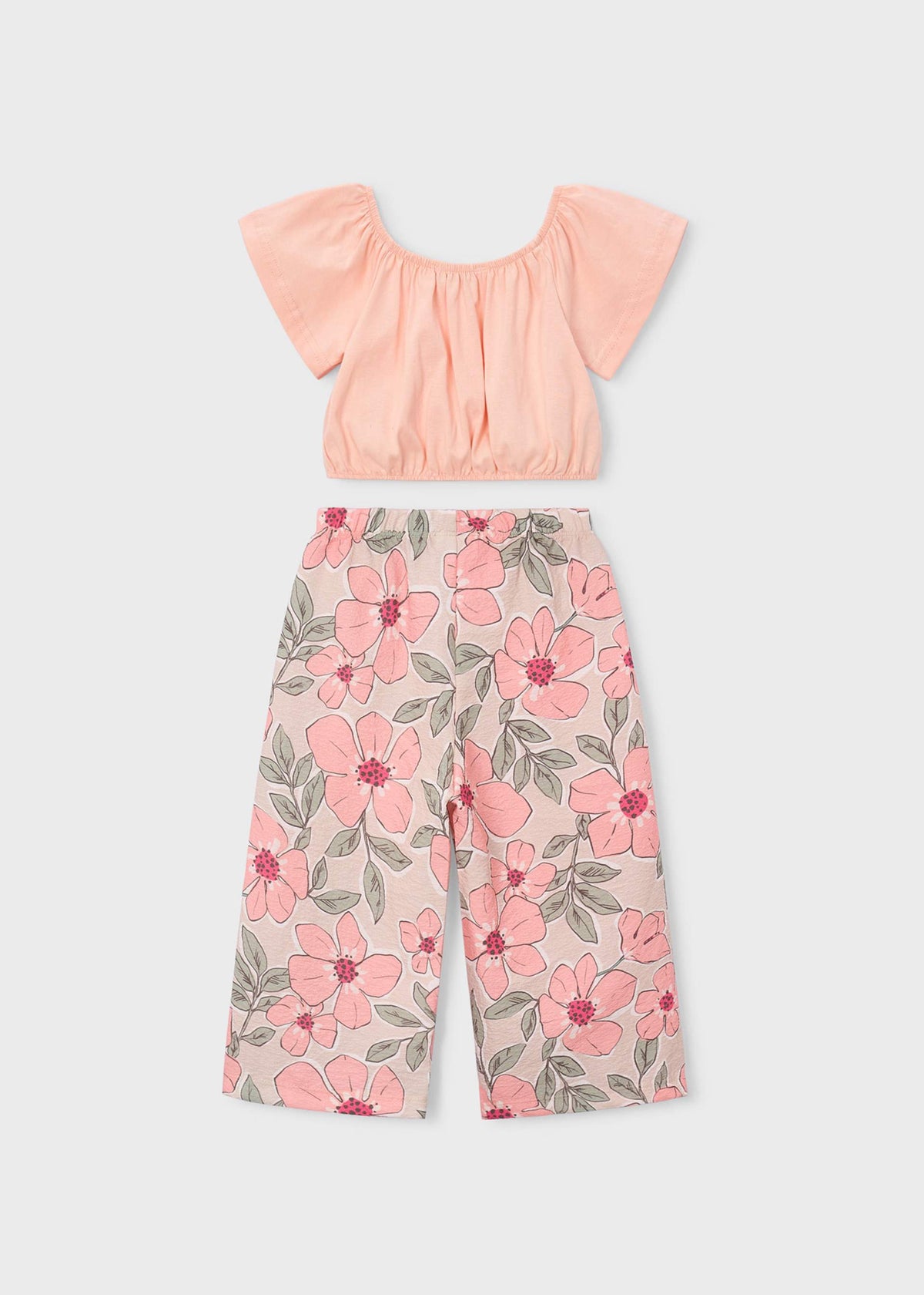 Set aus bedruckter langer Hose und Oberteil für Mädchen