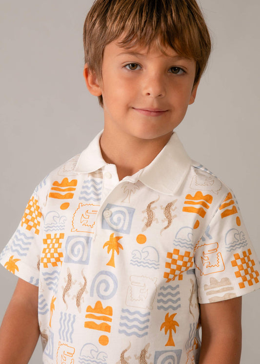 Printed polo shirt for Boy