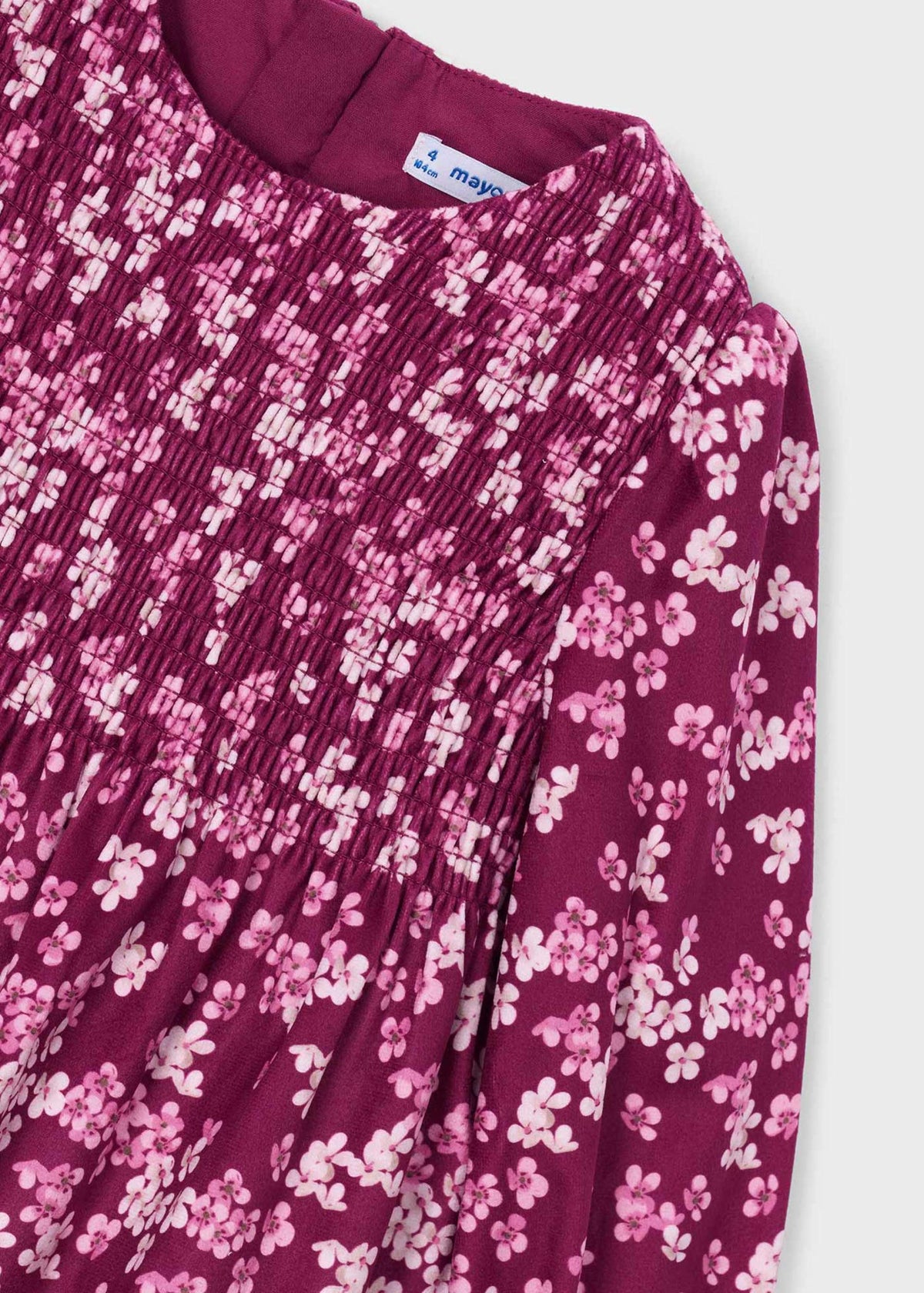 Printed velvet dress for girls