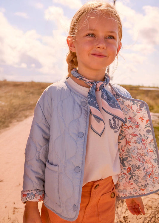 Reversible quilted jacket for girls