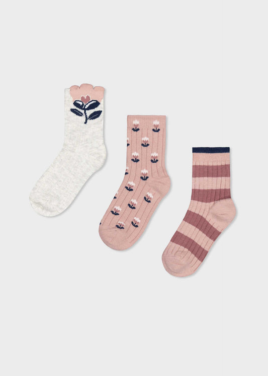 3er-Set Blumensocken für Mädchen
