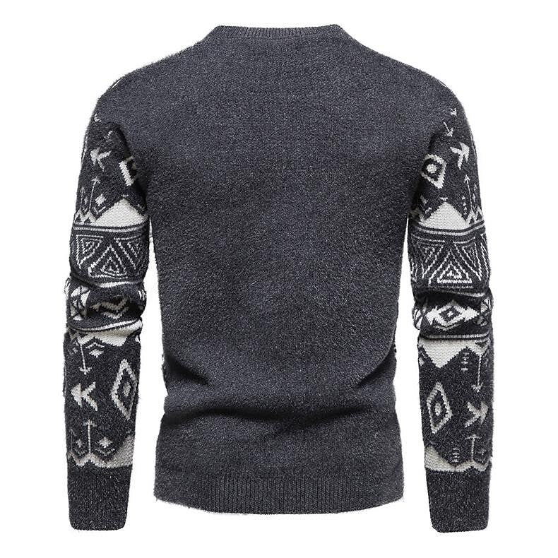 Herren Jacquard-Pullover, schmale Passform, Weihnachten