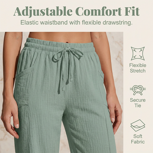 Women's Plain Pleated Cotton And Linen Shorts