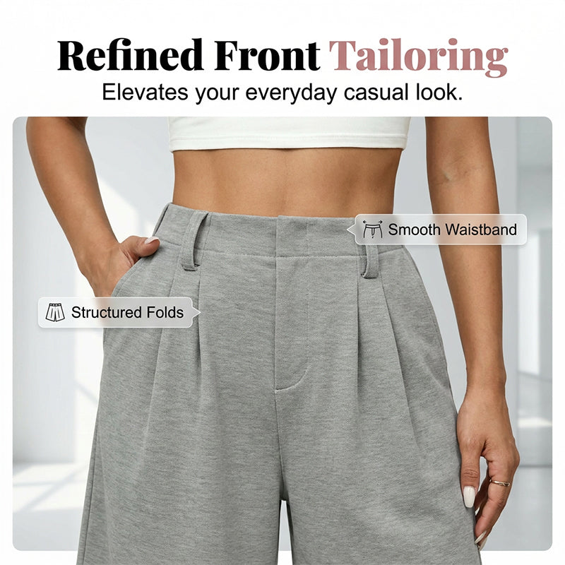 Damen-Shorts mit hoher Taille und Faltenwurf