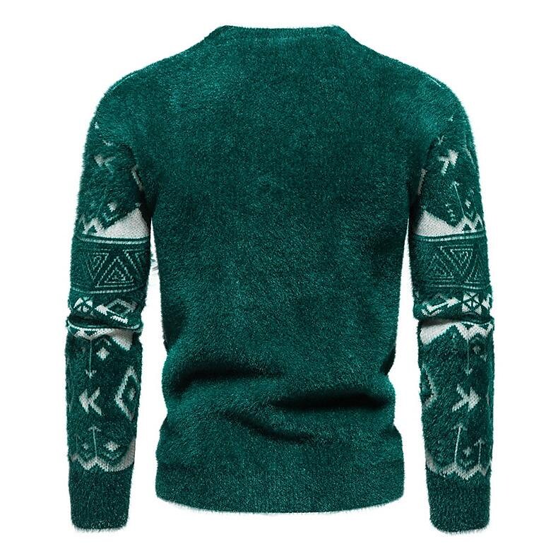 Herren Jacquard-Pullover, schmale Passform, Weihnachten