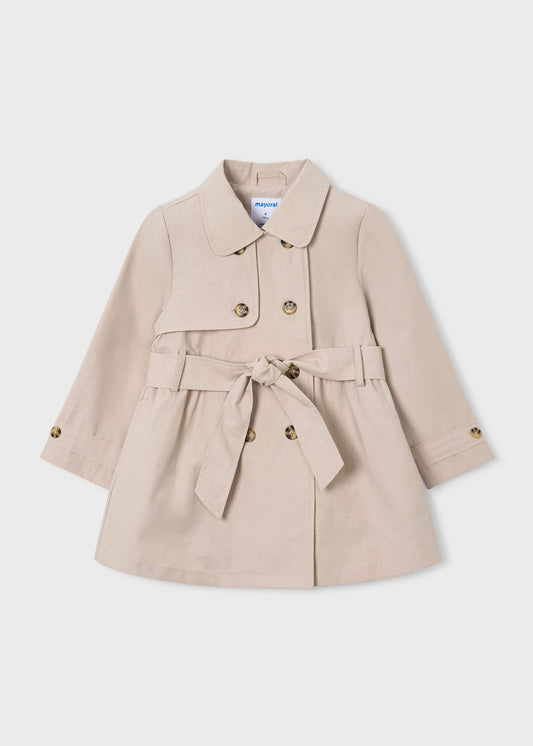 Trench coat with belt for girls