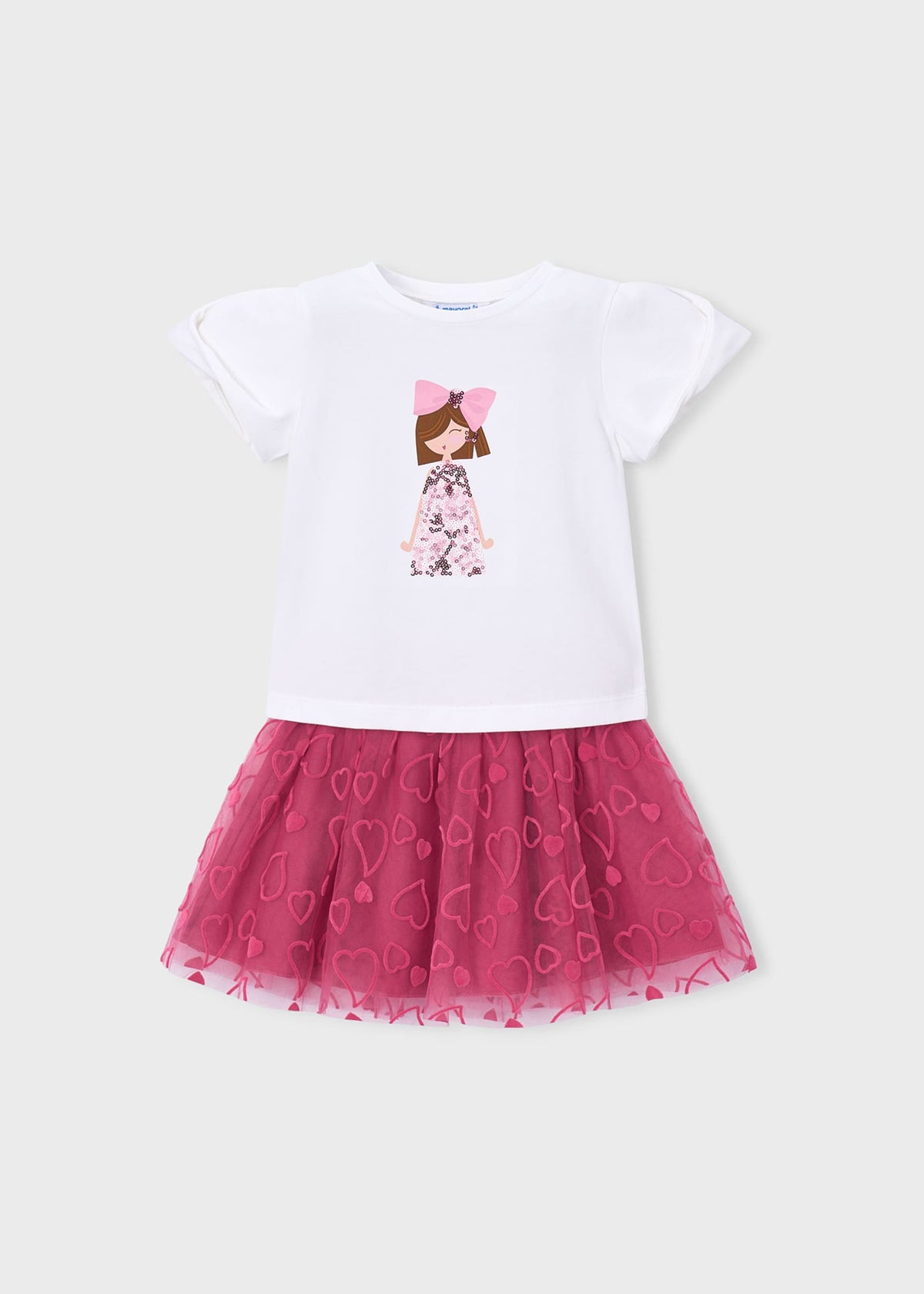 Tulle skirt and T-shirt set for girls