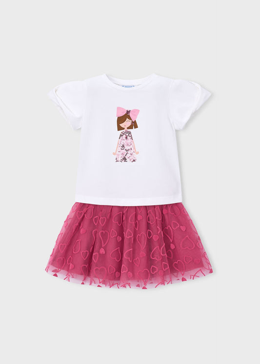 Tulle skirt and T-shirt set for girls