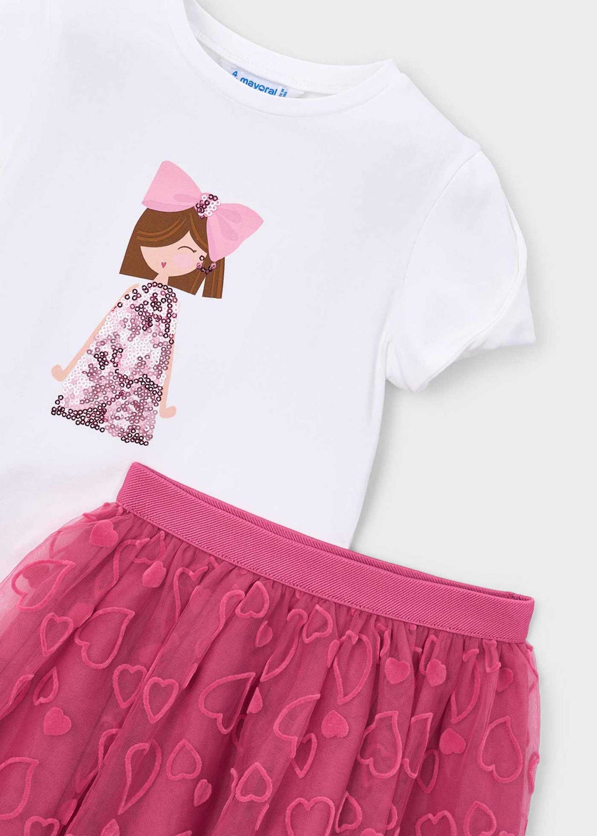 Tulle skirt and T-shirt set for girls