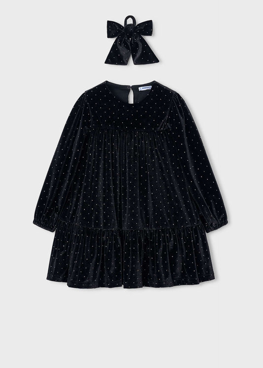 Samtkleid mit Haarband für Mädchen