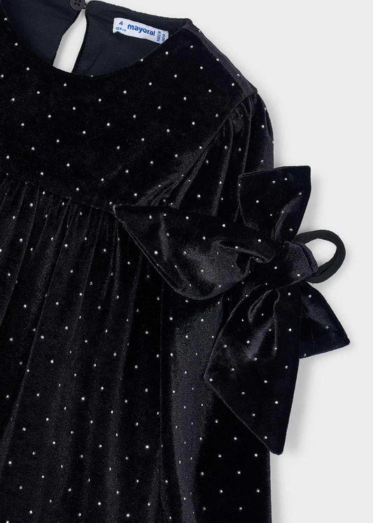 Samtkleid mit Haarband für Mädchen