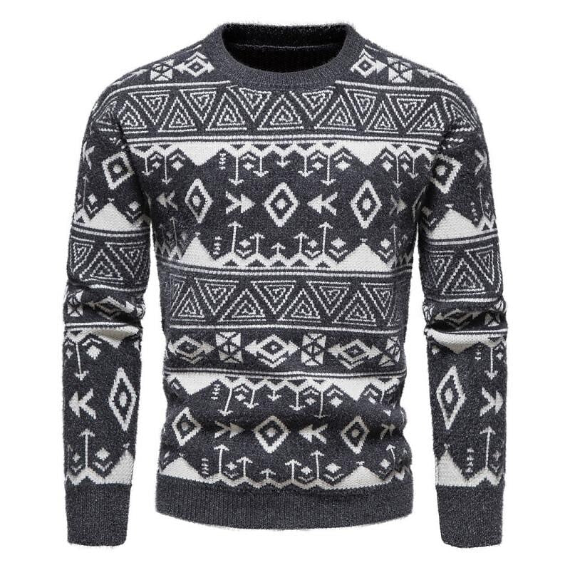 Herren Jacquard-Pullover, schmale Passform, Weihnachten