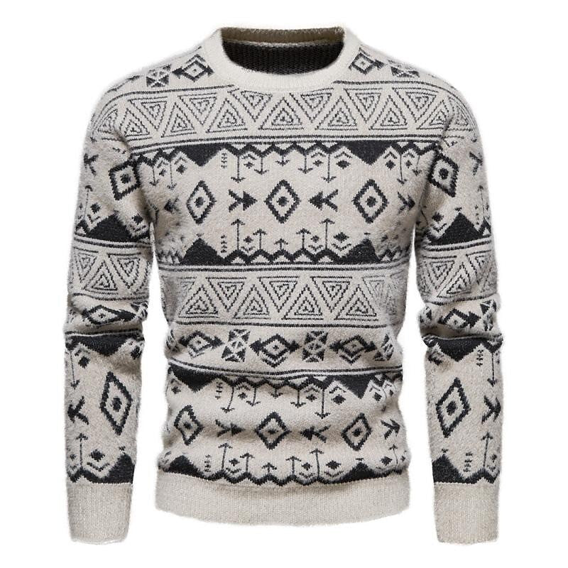 Herren Jacquard-Pullover, schmale Passform, Weihnachten